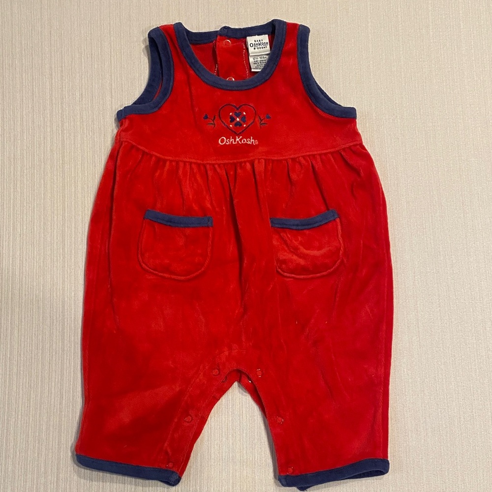 Vintage OshKosh B'gosh Red and Navy Baby Outfit